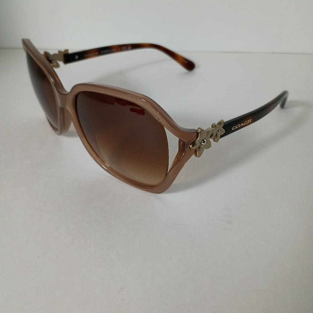 Coach Integration Flower Milky Light Brown Oversized Sunglasses - Picture 4 of 10
